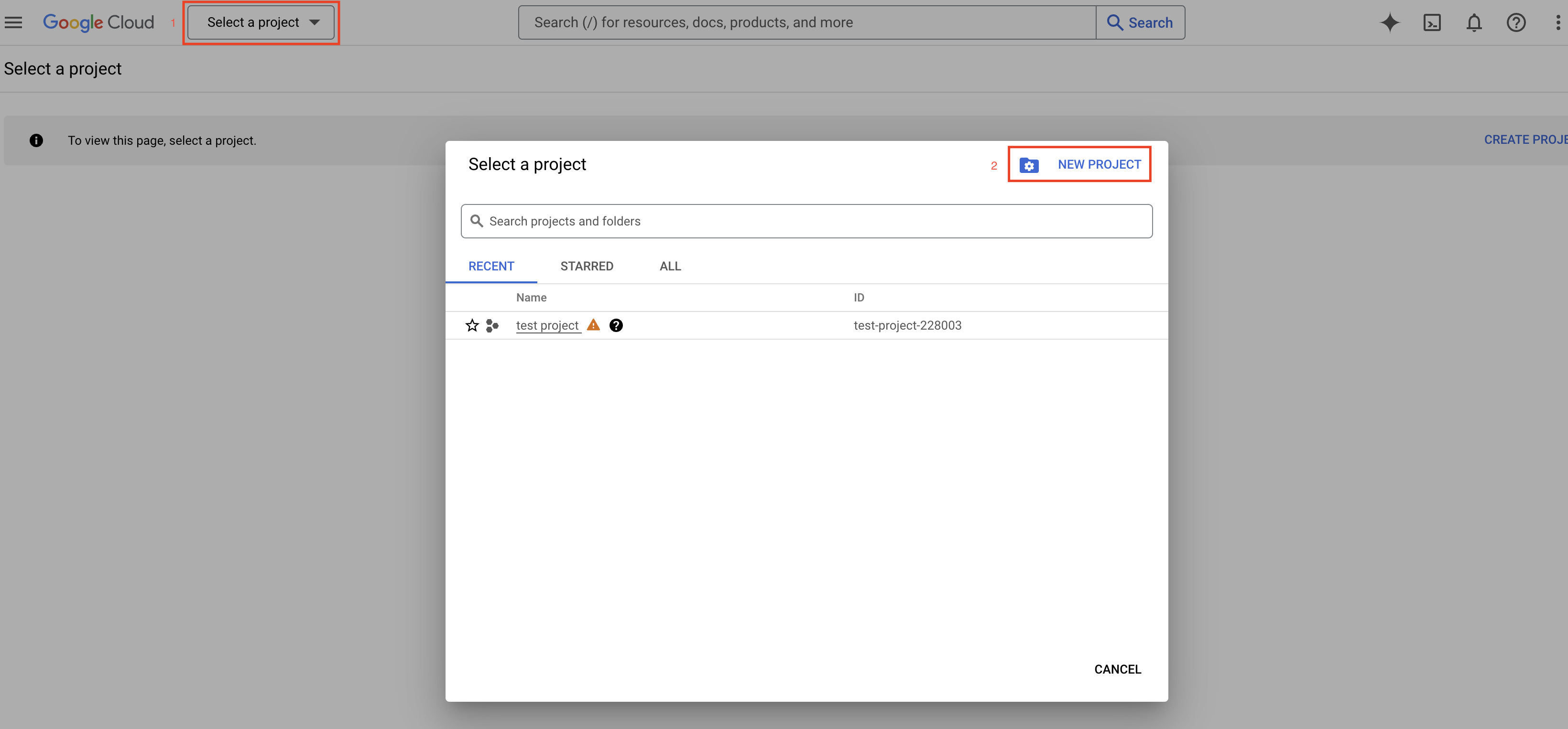 Create Google Project